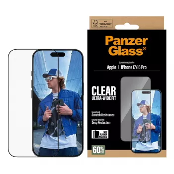 PanzerGlass ® displayschermfolie iPhone 17 | iPhone 16 Pro | Ultra-Wide Fit met EasyAligner