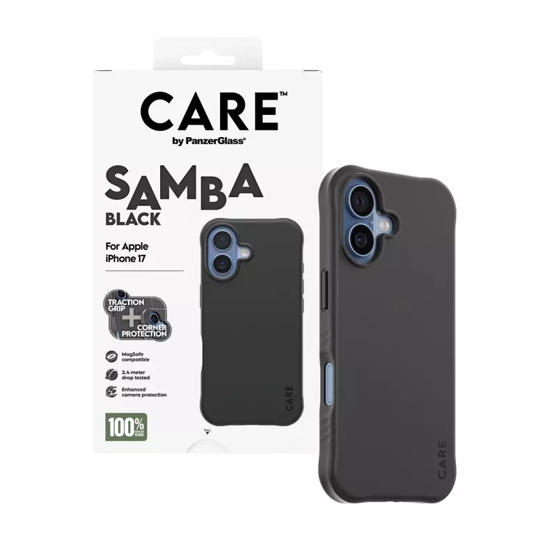 PanzerGlass CARE™ by ® Samba Case zwart met MagSafe iPhone 17