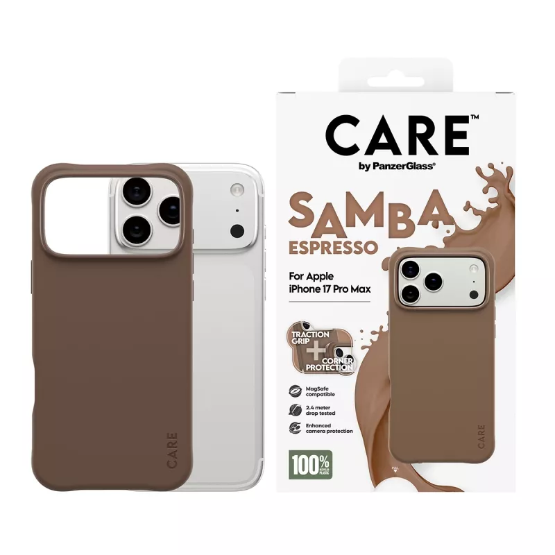 PanzerGlass CARE™ by ® Samba Case espresso met MagSafe iPhone 17 Pro Max