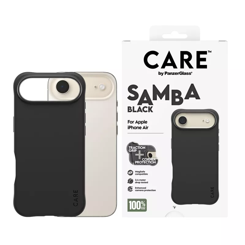 PanzerGlass CARE™ by ® Samba Case zwart met MagSafe iPhone Air