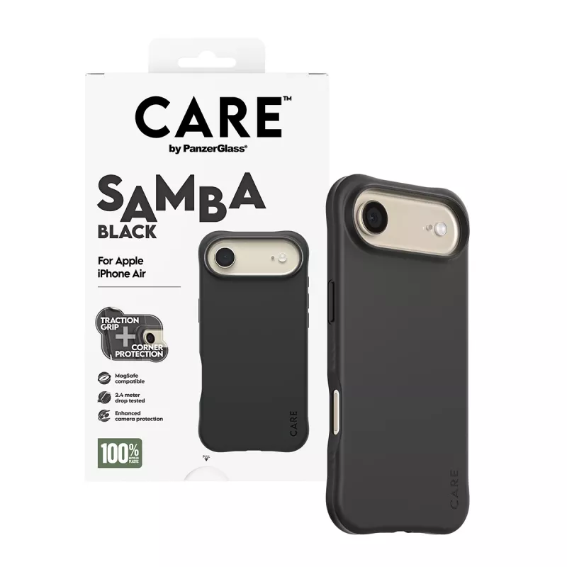 PanzerGlass CARE™ by ® Samba Case zwart met MagSafe iPhone Air