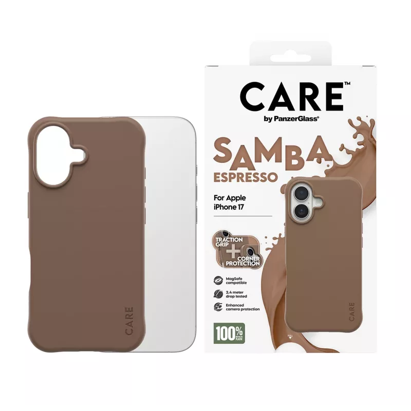 PanzerGlass CARE™ by ® Samba Case espresso met MagSafe iPhone 17