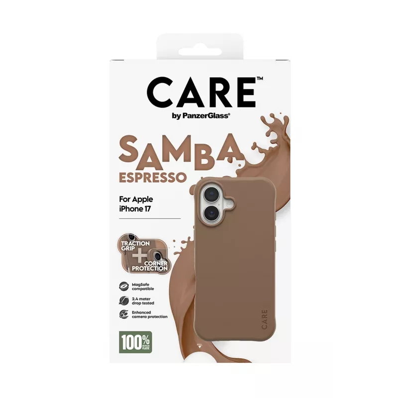 PanzerGlass CARE™ by ® Samba Case espresso met MagSafe iPhone 17