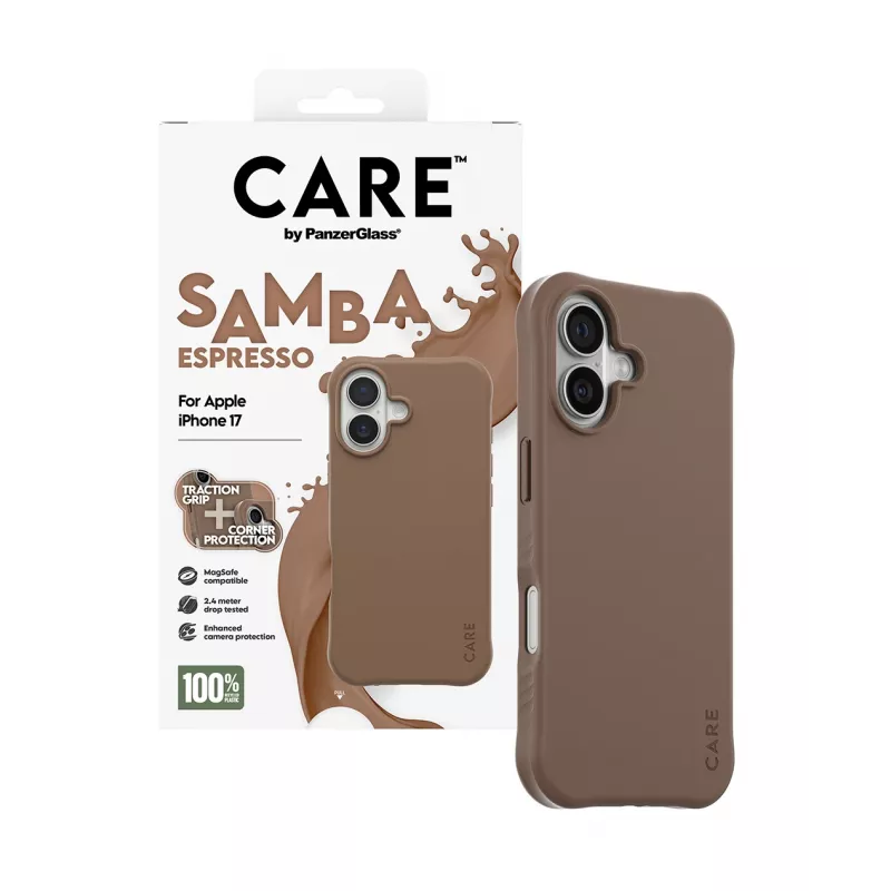 PanzerGlass CARE™ by ® Samba Case espresso met MagSafe iPhone 17