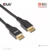 Club 3D CAC-1094 DisplayPort 2.1 VESA DP80-gecertificeerde kabel 8K 240 Hz, 2 m (6,56 ft), zwart