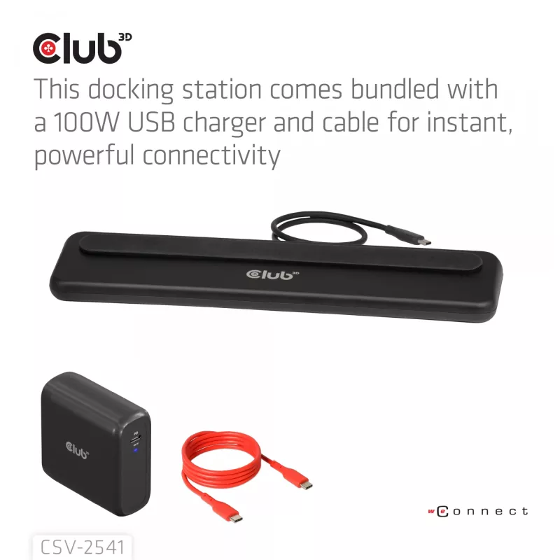 Dockingstation club 3d CSV-2541 USB-C met HDMI- en DisplayPort-uitgangen