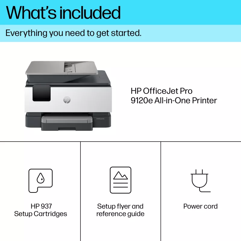 HP OfficeJet Pro 9120e draadloze all-in-one kleurenprinter, Instant Ink; dubbelzijdig printen