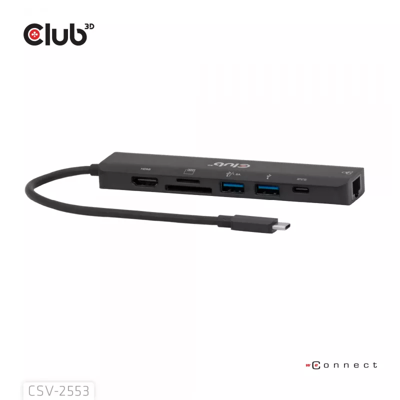 CLUB3D CSV-2553 interface-hub USB Type-C 5000 Mbit/s zwart