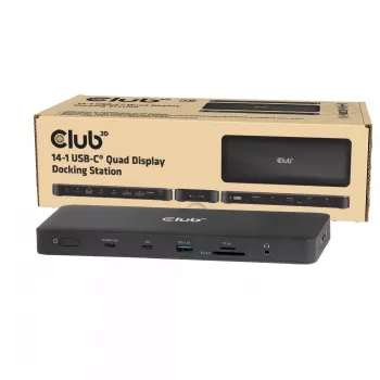 Dockingstation CLUB 3D 14-1 USB-C Quad Display USB4 met 2× USB 2.0-aansluitingen