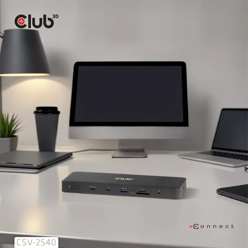 Dockingstation CLUB 3D 14-1 USB-C Quad Display USB4 met 2× USB 2.0-aansluitingen
