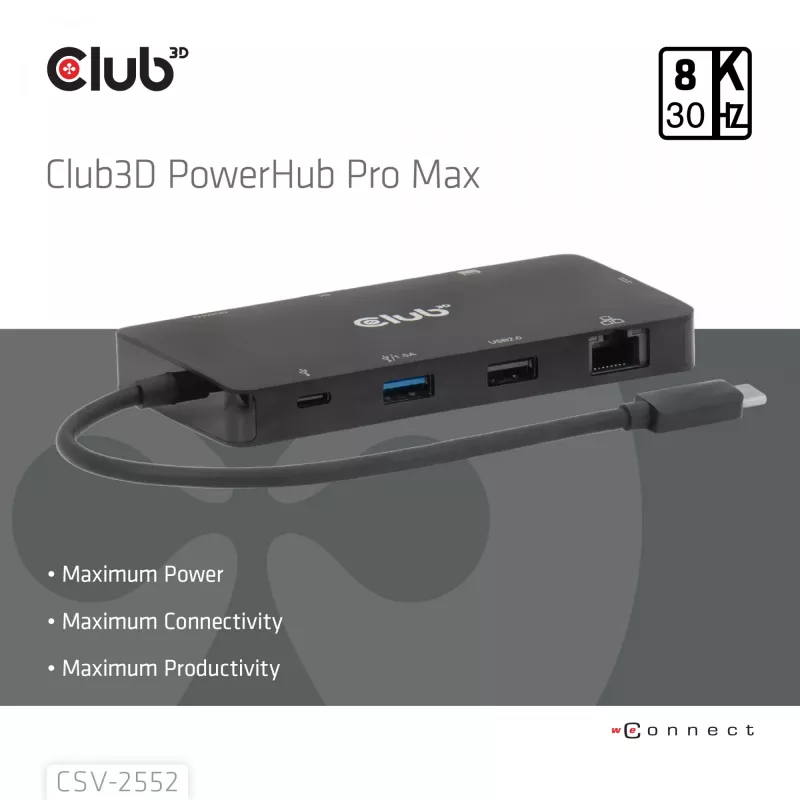 CLUB3D 9-1 Dual HDMI™ USB-C®-hub PD3.0 100W