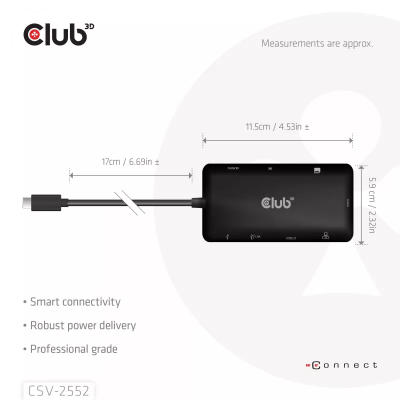 CLUB3D 9-1 Dual HDMI™ USB-C®-hub PD3.0 100W