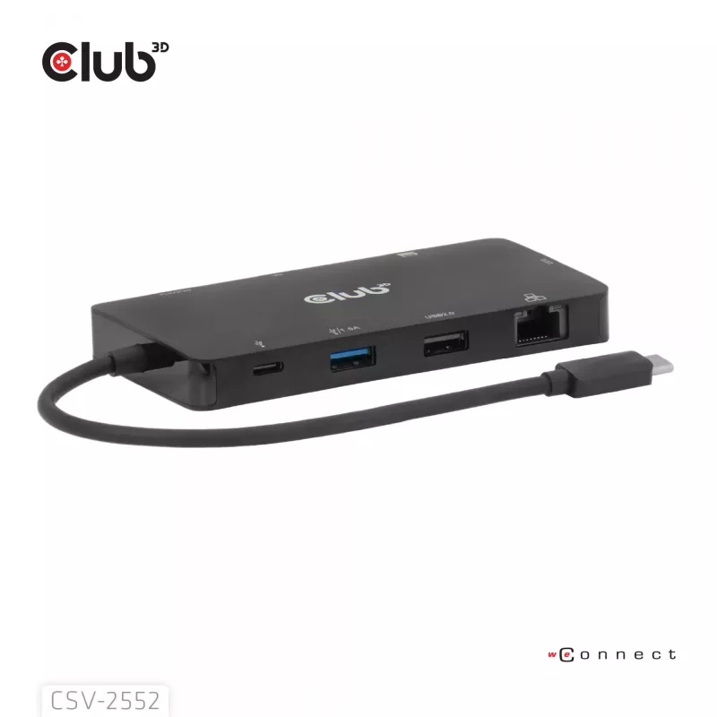 CLUB3D 9-1 Dual HDMI™ USB-C®-hub PD3.0 100W