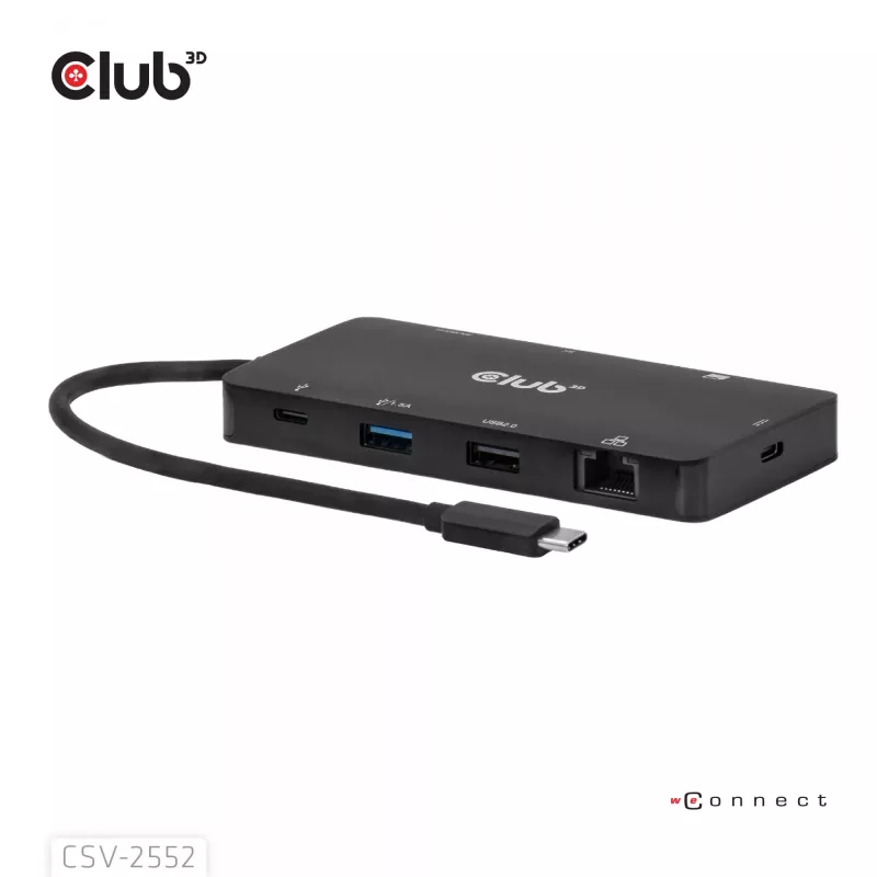 CLUB3D 9-1 Dual HDMI™ USB-C®-hub PD3.0 100W