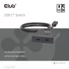 CLUB3D USB-C® bidirectionele video- + data- + PD-switch, USB Type-C, 2x DisplayPort, 7680 x 4320 pixels, zwart, 8K Ultra HD, 120 Hz
