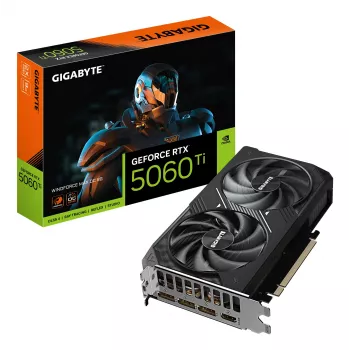 GIGABYTE GeForce RTX 5060 Ti WINDFORCE MAX OC 8G grafische kaart - 8GB GDDR7, 128bit, PCI-E 5.0, 2587MHz kloksnelheid, 3 x DP, 1 x HDMI, NVIDIA DLSS 4, GV-N506TWF2MAX OC-8GD