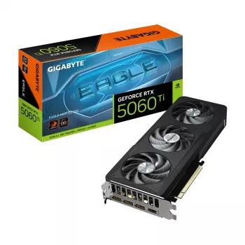 GIGABYTE GeForce RTX 5060 Ti EAGLE MAX OC 16G grafische kaart - 16 GB GDDR7, 128 bit, PCI-E 5.0, 2617 MHz kloksnelheid, 3 x DP, 1 x HDMI, NVIDIA DLSS 4, GV-N506TEAGLEMAX OC-16GD