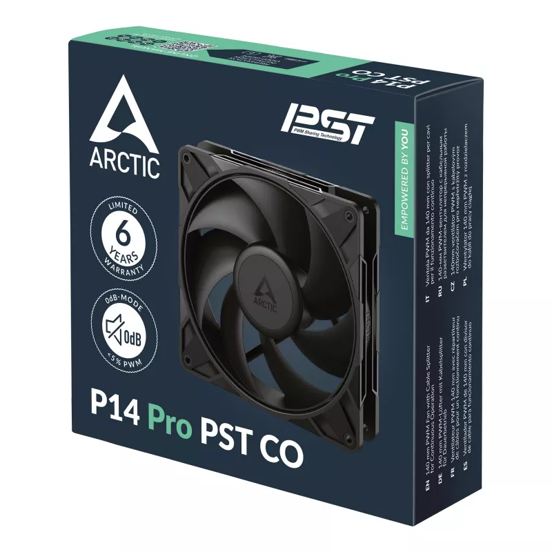 ARCTIC P14 Pro PST CO 140 mm PWM-ventilator met kabelsplitter voor continu gebruik