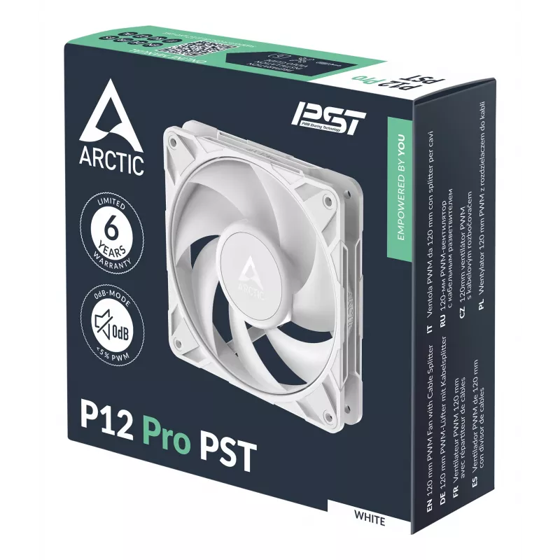 ARCTIC Freezer P12 Pro PST (wit) – 120 mm PWM-ventilator met kabelsplitter