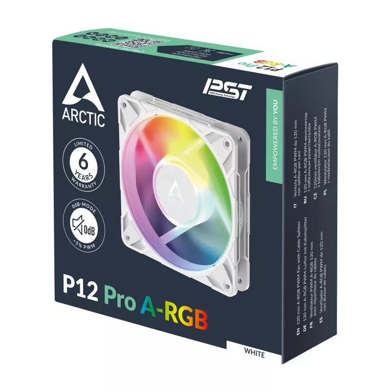ARCTIC Freezer P12 Pro A-RGB (wit) - 120 mm A-RGB PWM ventilator met kabelsplitter