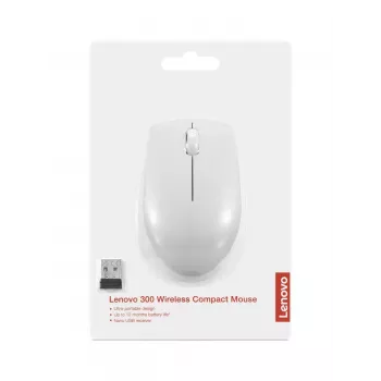 Draadloze compacte muis Lenovo Compact Mouse met batterij – voor links- en rechtshandig gebruik, 1000 DPI, HF-wireless, 3 knoppen, grijs