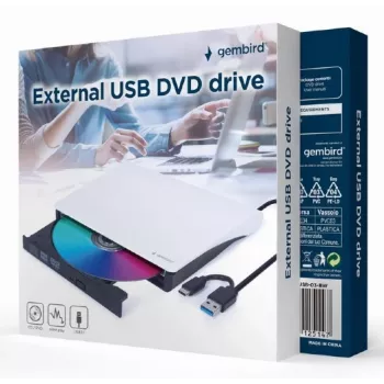 GEMBIRD externe USB dvd-drive, zwart-wit