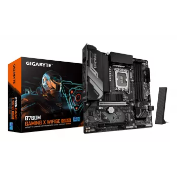 GIGABYTE B760M GAMING X WIFI6E GEN5 Micro ATX moederbord, LGA1700, B760, DDR5 tot 5600MHz, 4 DIMM, 2x PCIe 4.0 M.2, Wi-Fi 6E, 2.5GbE