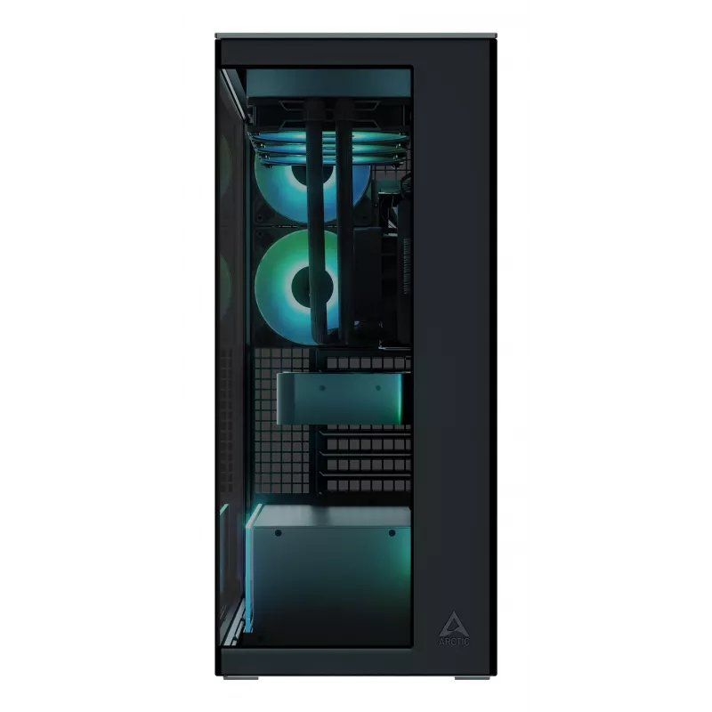 ARCTIC Xtender (zwart) Premium E-ATX pc-behuizing, midi-tower, pc, zwart, EATX, metaal, gehard glas, gaming