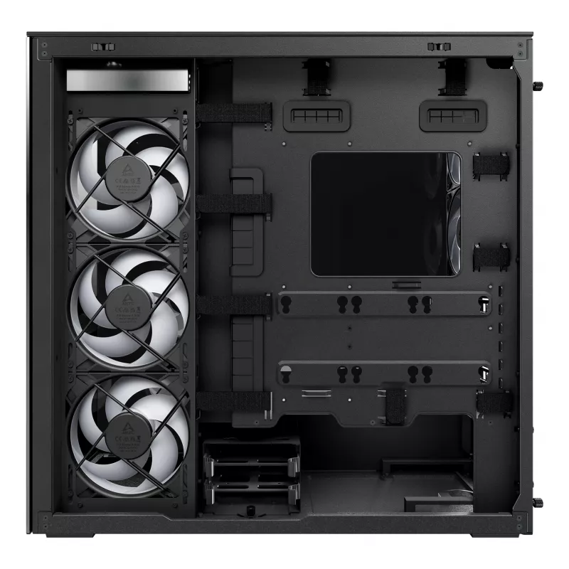 ARCTIC Xtender (zwart) Premium E-ATX pc-behuizing, midi-tower, pc, zwart, EATX, metaal, gehard glas, gaming