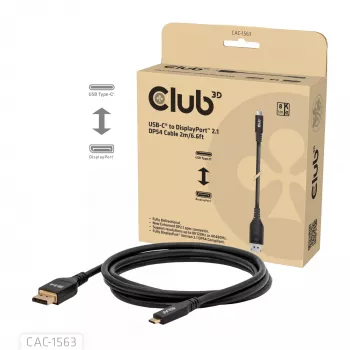 CLUB3D CAC-1563 videokabel-adapter 2 m USB Type-C DisplayPort zwart