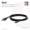 CLUB3D CAC-1563 videokabel-adapter 2 m USB Type-C DisplayPort zwart