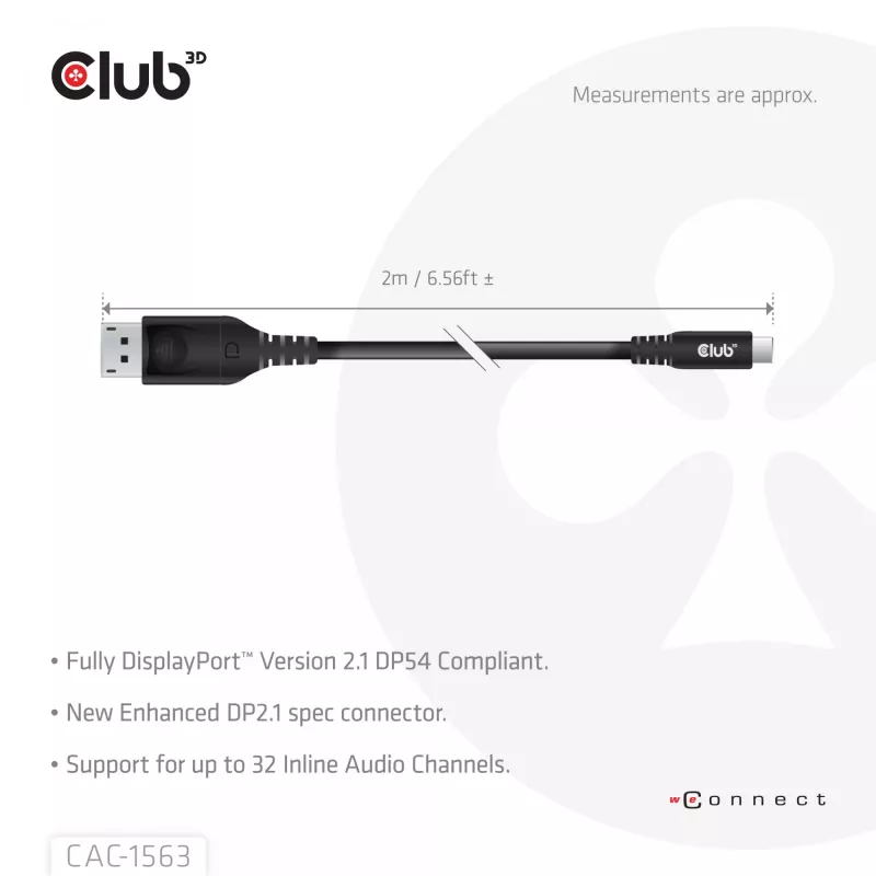 CLUB3D CAC-1563 videokabel-adapter 2 m USB Type-C DisplayPort zwart