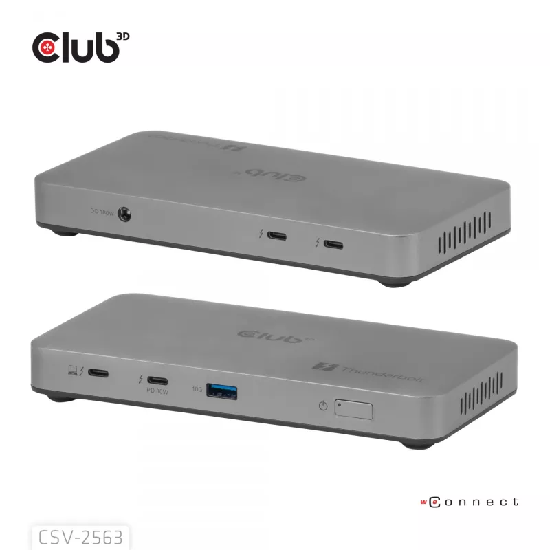 CLUB3D CSV-2563 5-1 Thunderbolt™ 5 hub triple video 5K60Hz Thunderbolt™ Share gecertificeerd 180 W