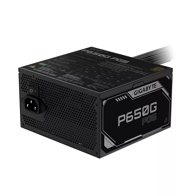 GIGABYTE P650G PCIE 5.1 voeding – PCIe 5.1, 80 PLUS Silver, 120mm ventilator, ATX 3.1 compatibel, EU-stekker