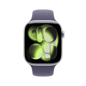 APPLE Watch Series 11 GPS 46mm zilveren aluminium behuizing met paarse nevel sportband M/L