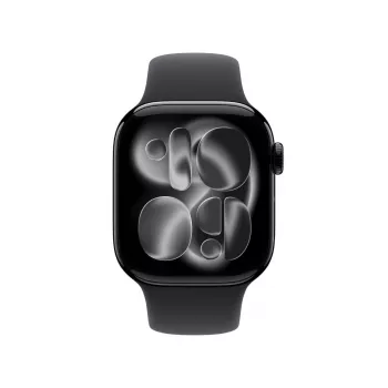 APPLE Watch Series 11 GPS + Cellular 42mm Jet Black aluminium behuizing met zwarte sportband S/M