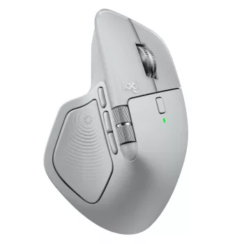 Logitech muis MX Master 4 — rechtshandig, laser 8000 DPI, RF draadloos + Bluetooth, 8 knoppen, grijs