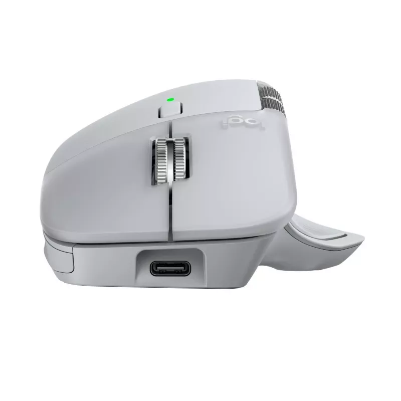 Logitech muis MX Master 4 — rechtshandig, laser 8000 DPI, RF draadloos + Bluetooth, 8 knoppen, grijs