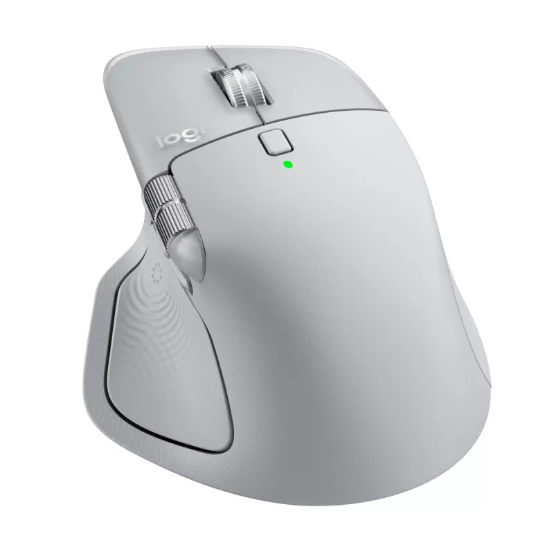 Logitech muis MX Master 4 — rechtshandig, laser 8000 DPI, RF draadloos + Bluetooth, 8 knoppen, grijs