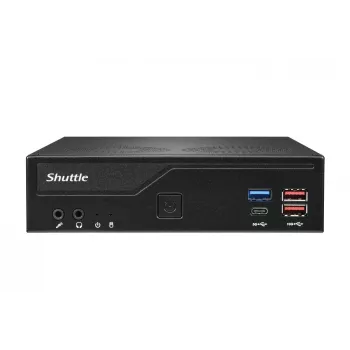 Shuttle slimme pc DH770, S1700, 2x HDMI, 2x DP, 2x 2.5G LAN, 2x COM, 8x USB, 1x 2,5 inch, 2x M.2, 24/7 continu gebruik, incl. VESA
