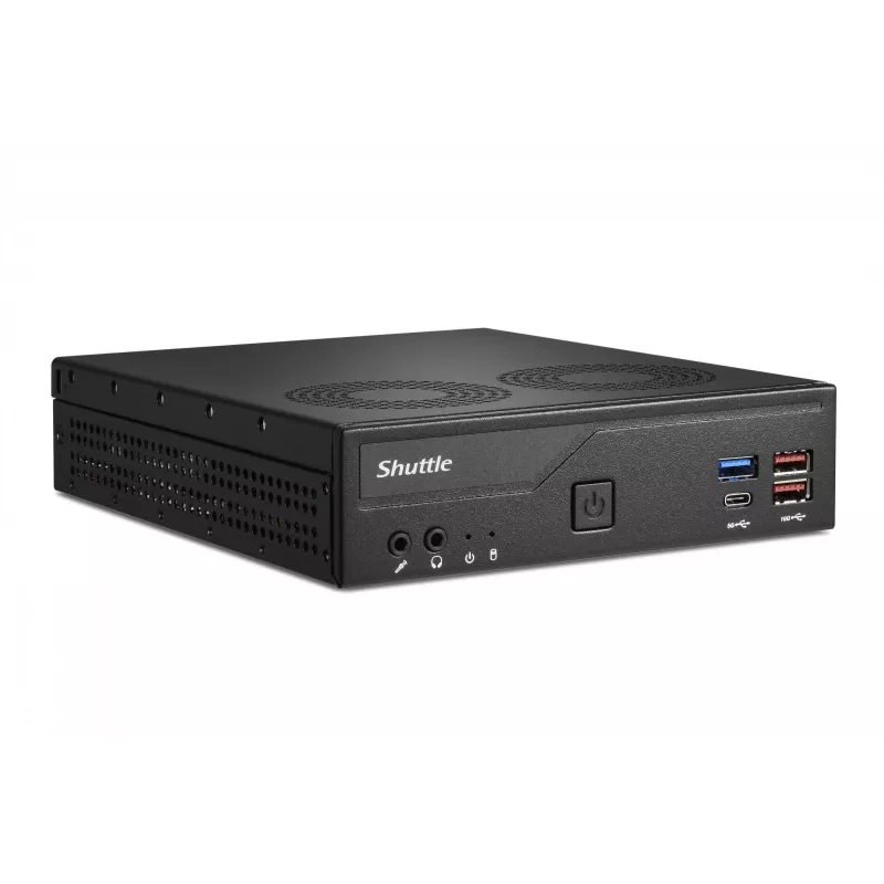 Shuttle slimme pc DH770, S1700, 2x HDMI, 2x DP, 2x 2.5G LAN, 2x COM, 8x USB, 1x 2,5 inch, 2x M.2, 24/7 continu gebruik, incl. VESA