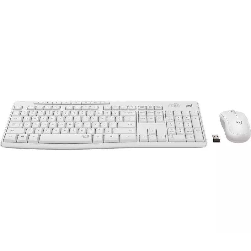 LOGITECH Mk295 Silent Wireless Combo, crèmewit, QWERTY, Deens/Noors/Zweeds/Fins