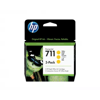 HP 711 3-pack 29 ml geel DesignJet inktpatronen
