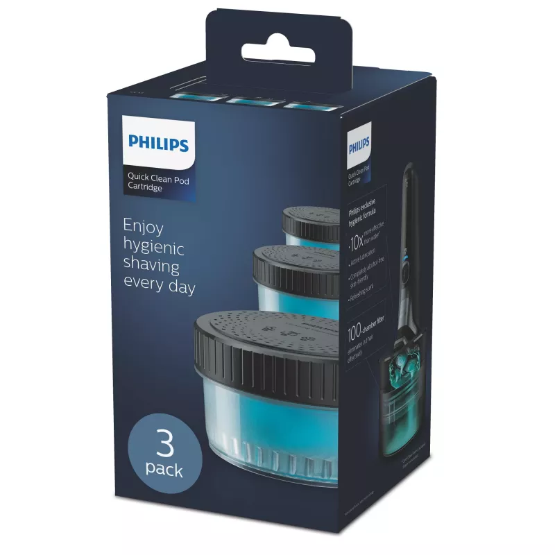 Philips Quick Clean Pod cartridge CC13/50 3-pack reinigingscartridges voor elektrische scheerkoppen