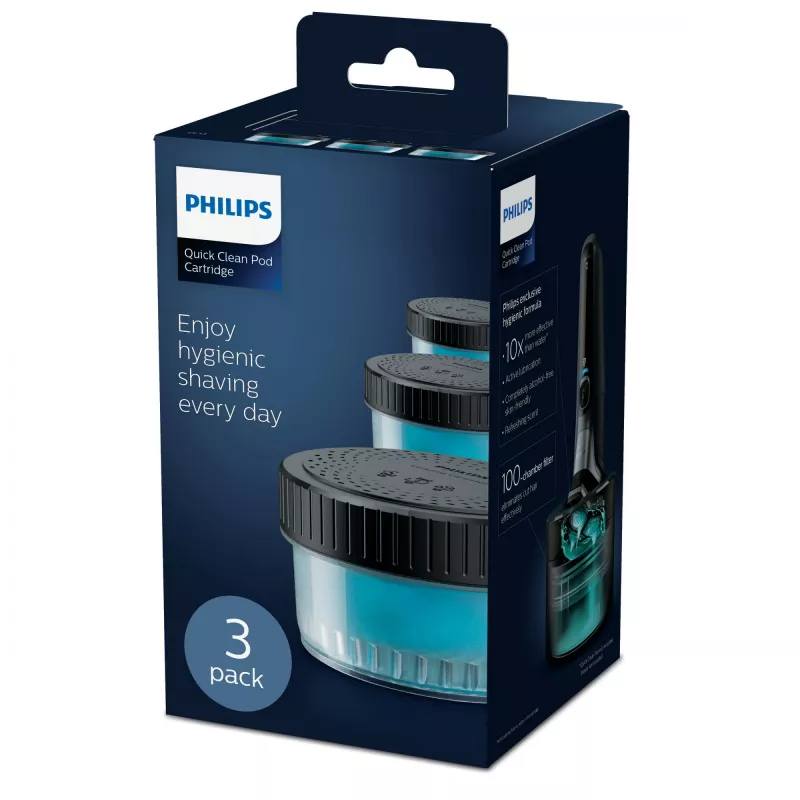 Philips Quick Clean Pod cartridge CC13/50 3-pack reinigingscartridges voor elektrische scheerkoppen