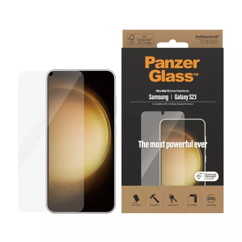 PanzerGlass ® screenprotector Samsung Galaxy S23 | Ultra-Wide Fit