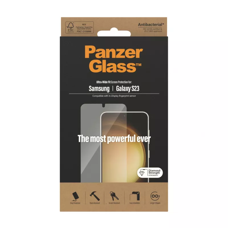 PanzerGlass ® screenprotector Samsung Galaxy S23 | Ultra-Wide Fit