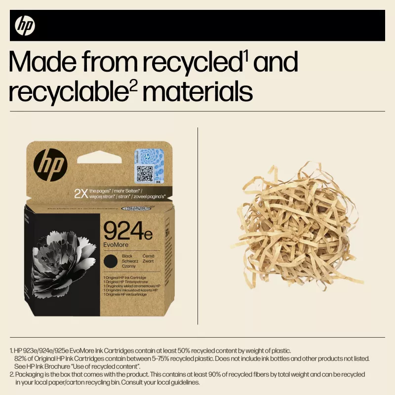 HP 924e EvoMore zwart originele inktcartridge