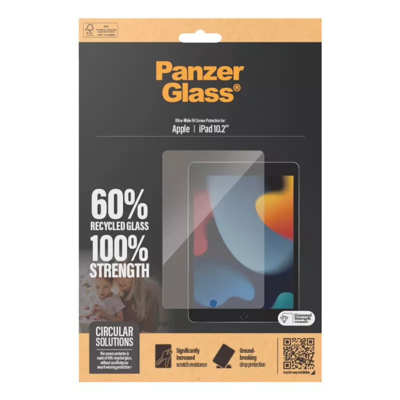 PanzerGlass ® Displaybeschermfolie iPad 10,2'' (2019-2021) | Ultra-Wide Fit
