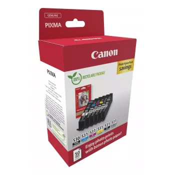 Canon PGI-530/CLI-531 PVP Inktpatroon 6 stuks Origineel Zwart, Cyaan, Grijs, Magenta, Fotozwart, Geel